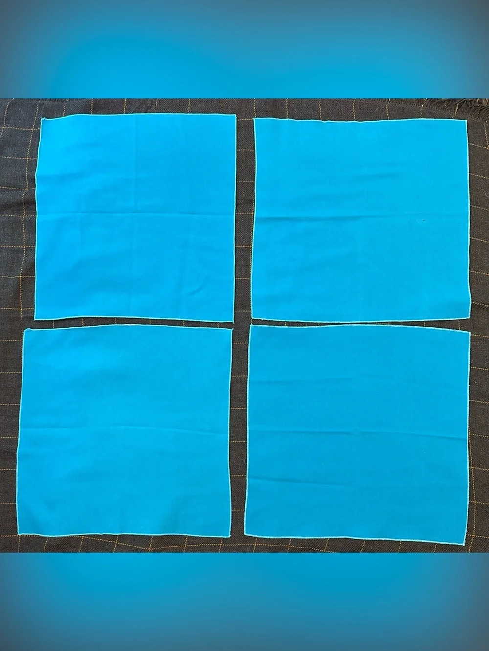 Vintage blue cloth napkins • set of 4